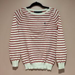 Ralph Lauren Sport Red and White Striped Sweater